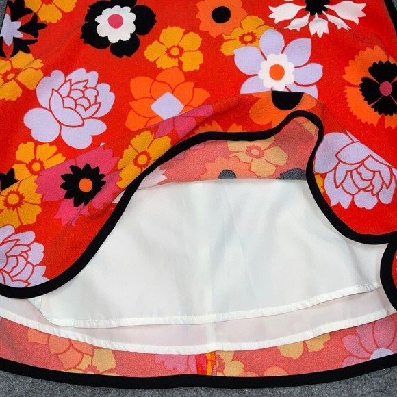 NEW Victoria Beckham for Target Skirt Orange Floral Lined Back Zip - Picture 7 of 9